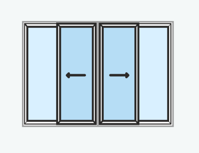 Center Sliding UPVC Windows - Ventilia